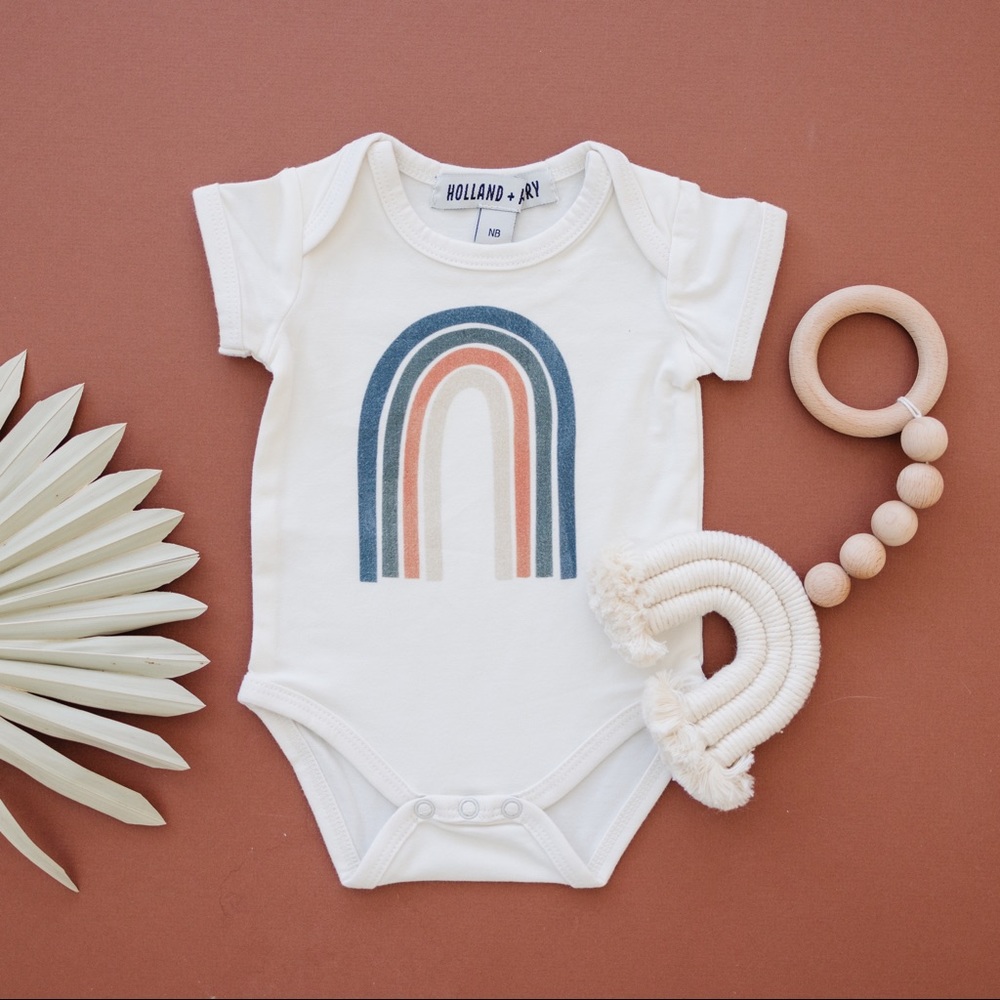 Rainbow baby bodysuit organic cotton
